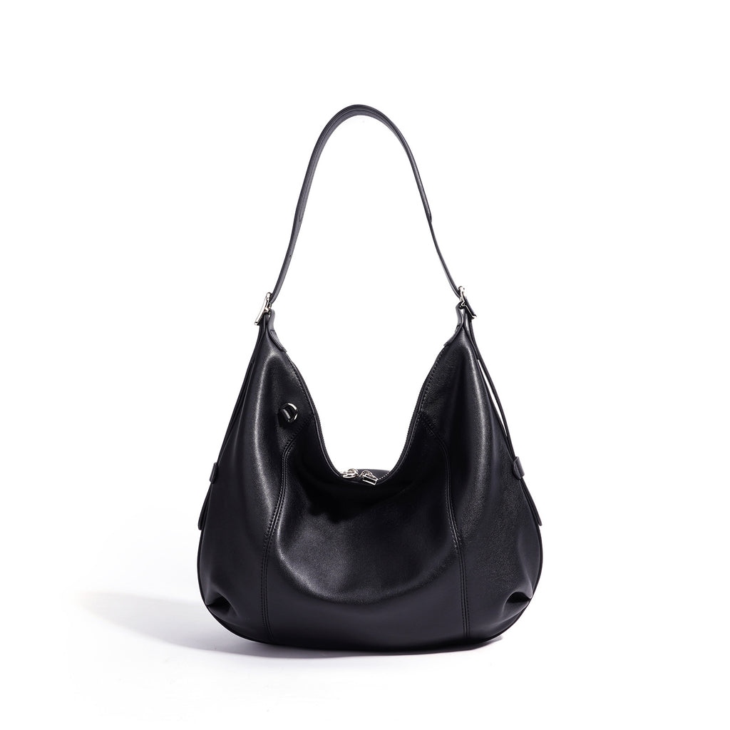 Sac à main grande capacité en croûte de cuir - vue 8