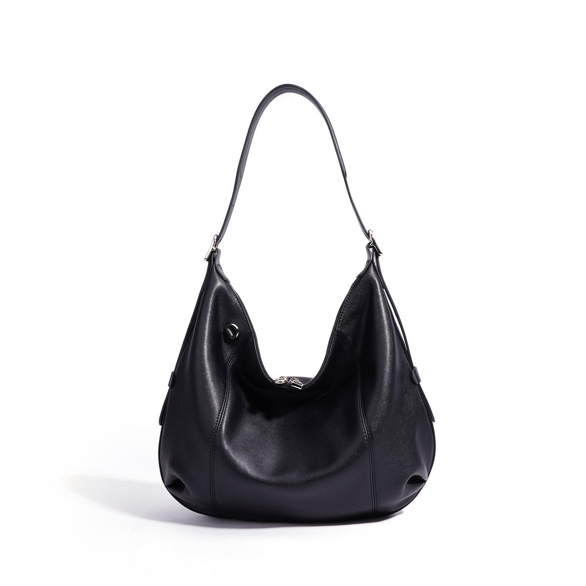 Sac à main grande capacité en croûte de cuir - vue 8