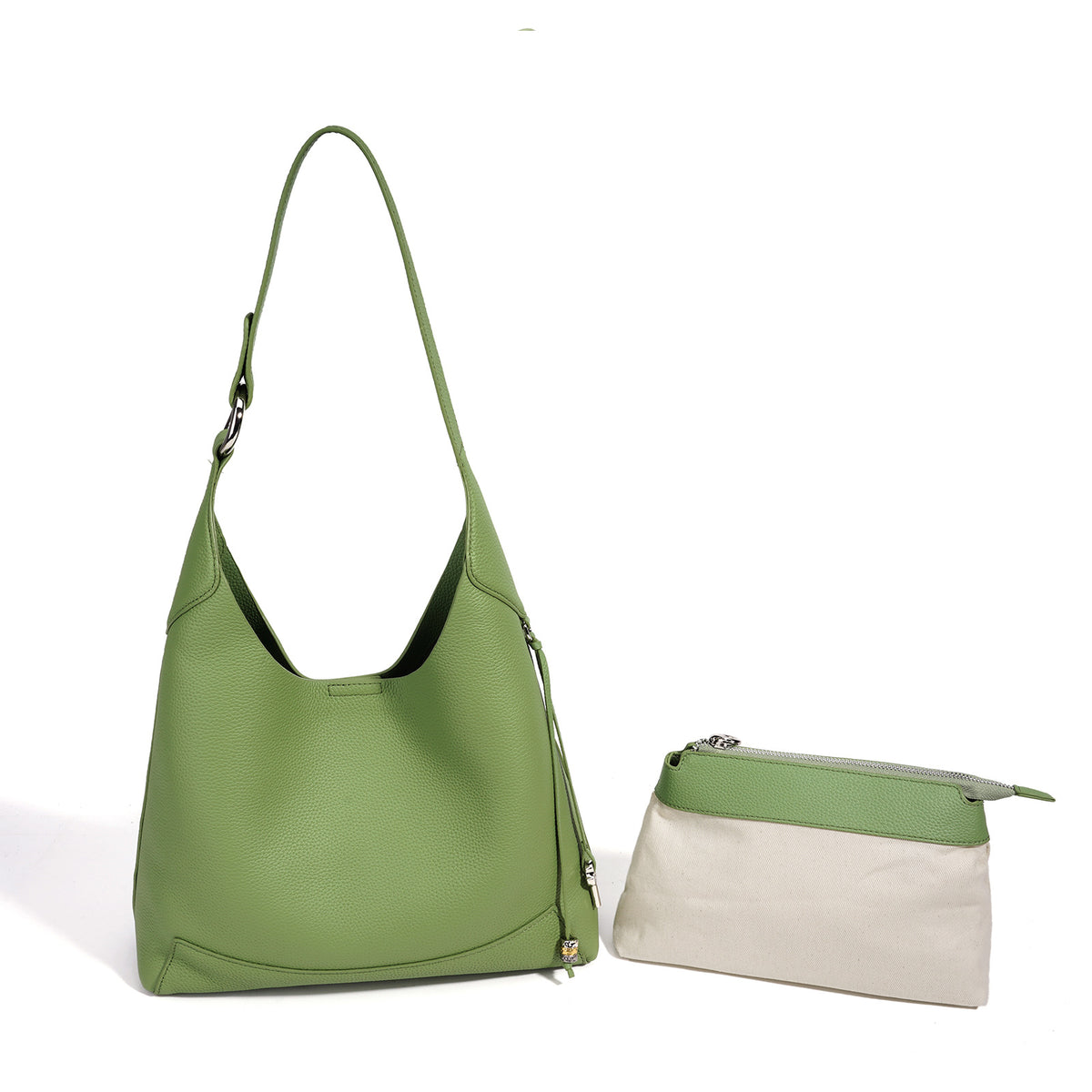Sac seau minimaliste en cuir porté épaule - vue 2