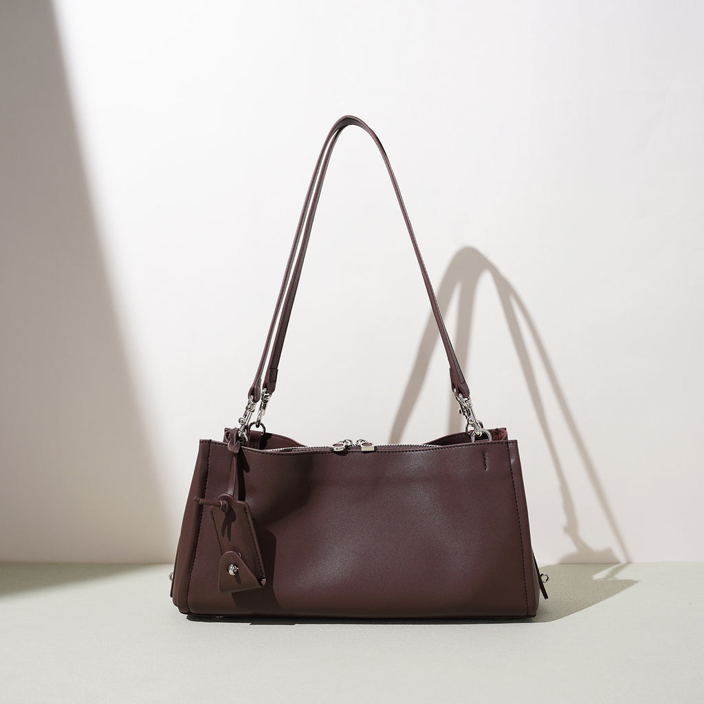 Sac bandoulière citadin en croûte de cuir - vue 5