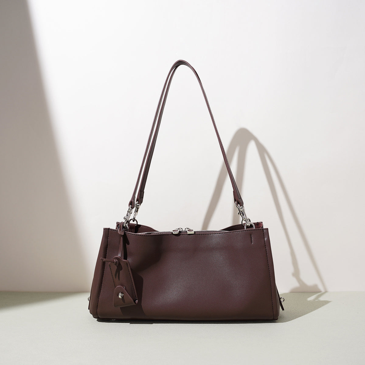 Sac bandoulière citadin en croûte de cuir - vue 5