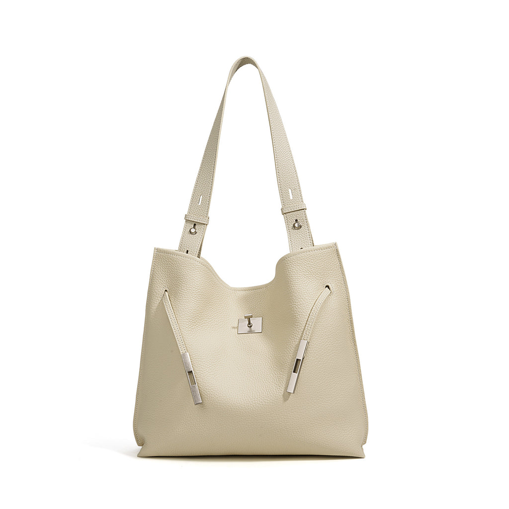 Sac seau élégant en cuir porté épaule - vue 2
