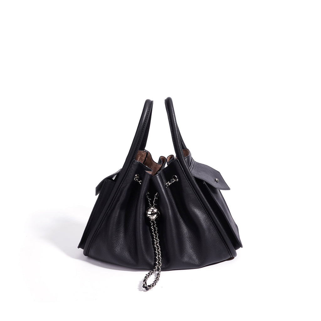 Petit sac bandoulière patchwork en cuir - vue 7
