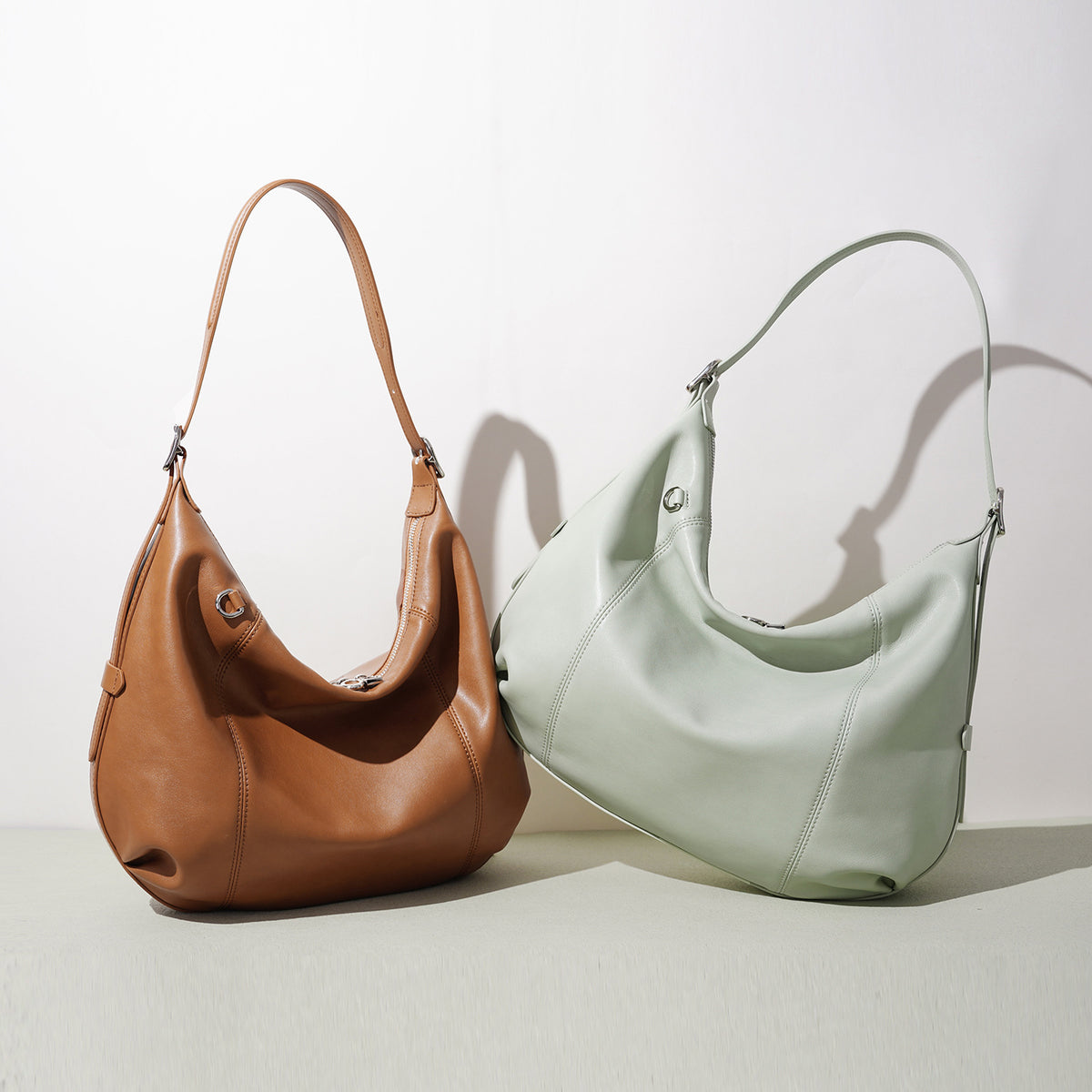 Sac à main grande capacité en croûte de cuir - vue 5