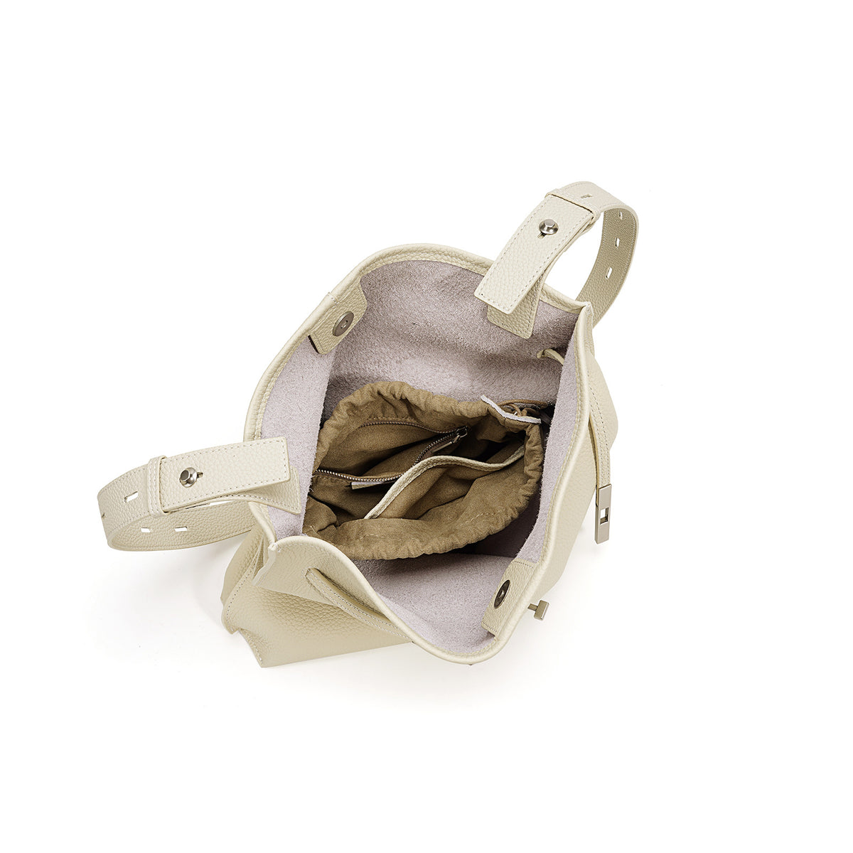 Sac seau élégant en cuir porté épaule - vue 3