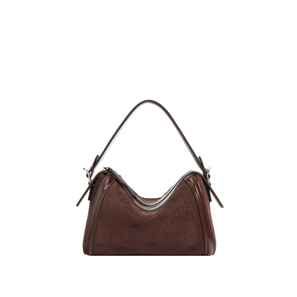 Sac oreiller texturé en croûte de cuir - vue 2