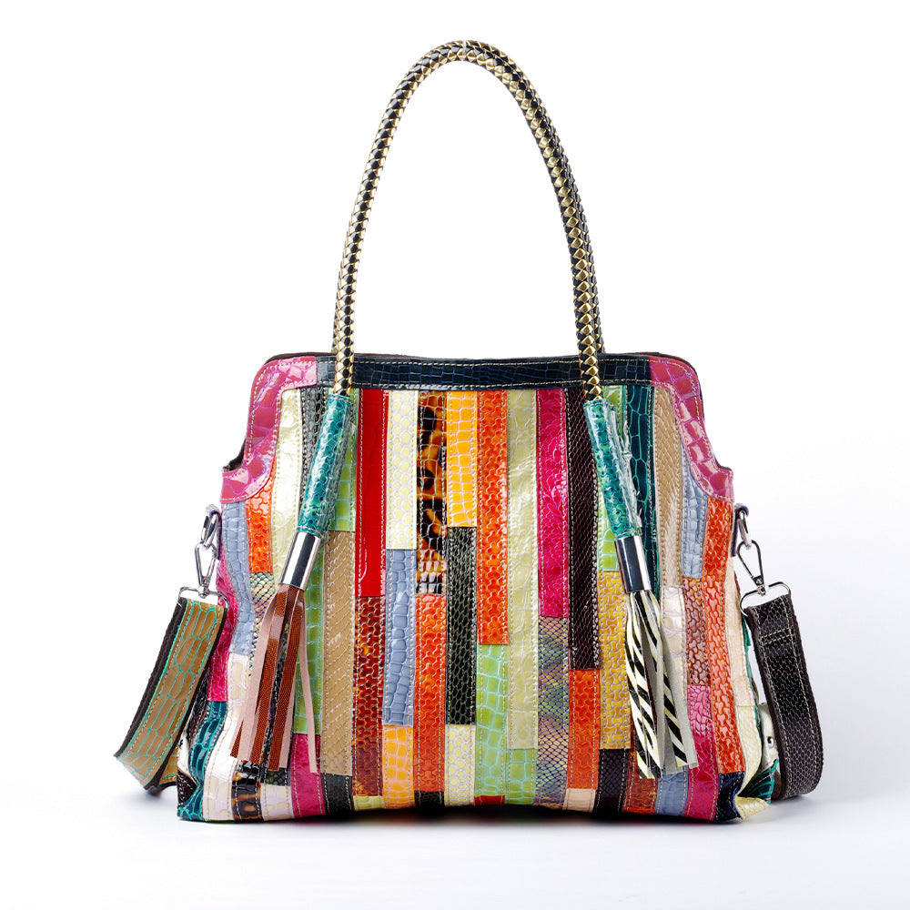 Sac bandoulière effet serpent en cuir