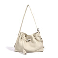 Sac seau plissé en cuir pleine fleur - vue 2